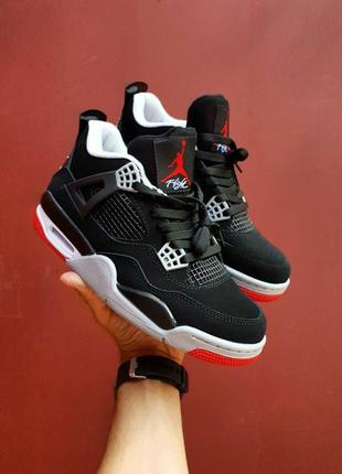 Кросівки nike locations air jordan 4 bred / женские кроссовки nike locations air jordan 4 демисезонные
