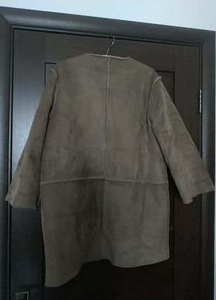 Дубленка, шубка, пальто h&amp;м, искусственная замша6 фото