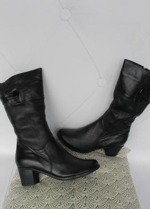 Зимові шкіряні чоботи, чобітки 40 розміру на зручному підборі2 фото