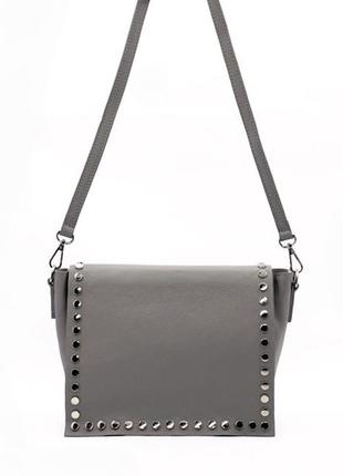 Женская кожаная серая сумка laura biaggi