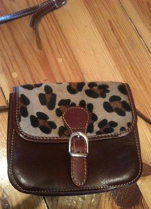 Сумочка натуральна шкіра,натуральне хутро