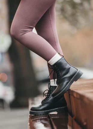 Зимові жіночі черевики dr. martens, женские зимние ботинки доктор мартинс2 фото