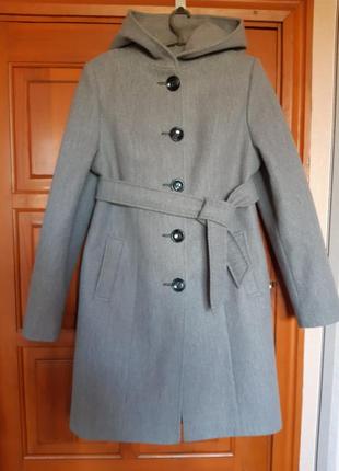 Нове пальто зима ситепон, капюшон міді1 фото