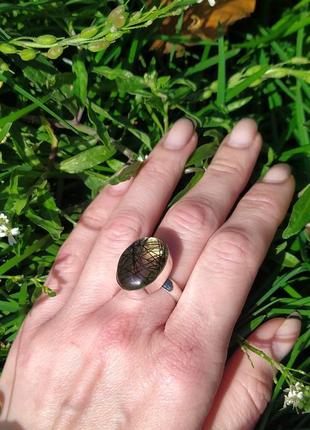 Кольцо. кварц волосатик ( рутиловый кварц)