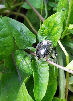 Кольцо. кварц волосатик ( рутиловый кварц)