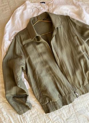 Льняний бомбер