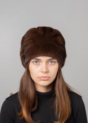 Зимняя женская норковая шапка кубанка
