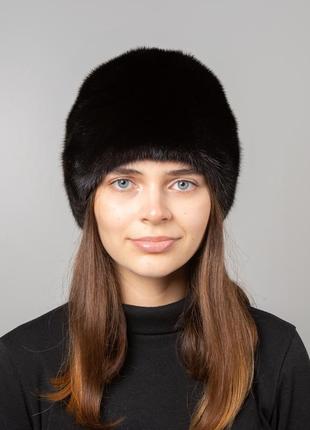 Зимняя теплая женская норковая шапка кубанка