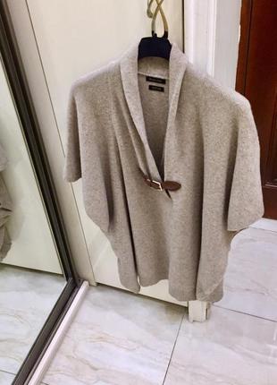 Новий. кейп пончо з вовни, яка люкс бренду massimo dutti italian yarn wool & yak camel beige cape