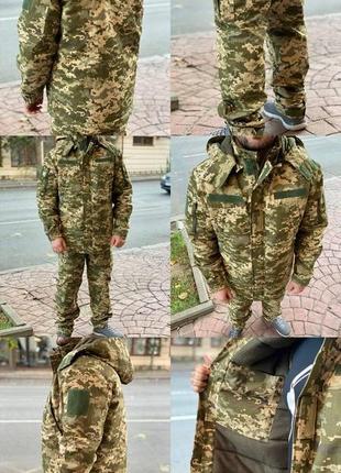 Тактическая зимняя форма пиксель военная на флисе зима костюм армейский камуфляжная униформа для зсу4 фото