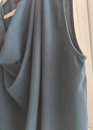 Дизайнерская стильная блуза безрукавка густой изумрудный богатый оттенок3 фото