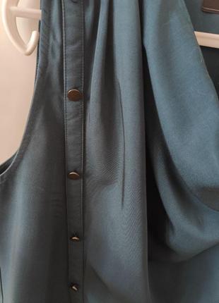 Дизайнерская стильная блуза безрукавка густой изумрудный богатый оттенок7 фото