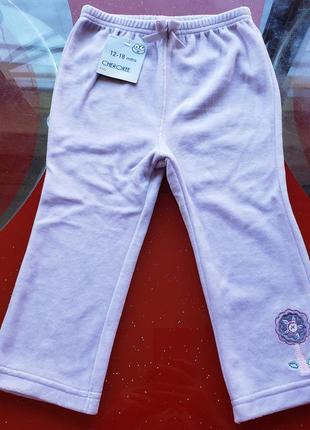 Cherokee tesco плюшевые штанишки сиреневые мягкие девочке 12-18м 1-1.5г 80-86см