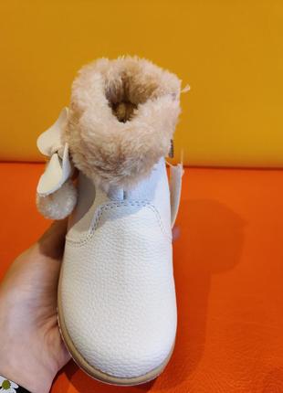 Зимове взуття для дівчинки білі чобітки черевики 22 - 25 детские зимние ботинки сапоги remind2 фото
