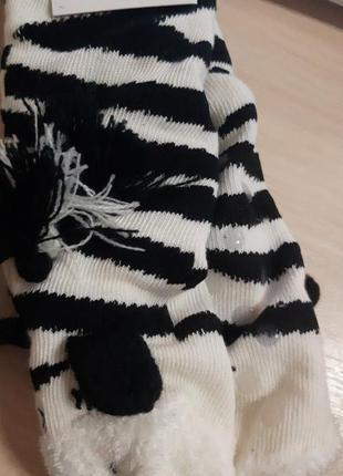 Домашние носки next  со стопами р.31-35  зебра3 фото