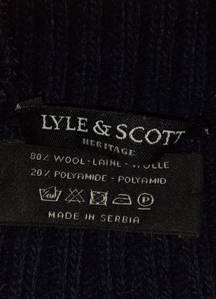 Синяя шерстяная винтажная шапка бини lyle & scott3 фото