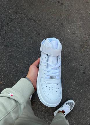 Nike air force 1 white high крутезні кросівки з хутром зимові зимні білі топ зимние кроссовки найк с мехом белые люкс2 фото