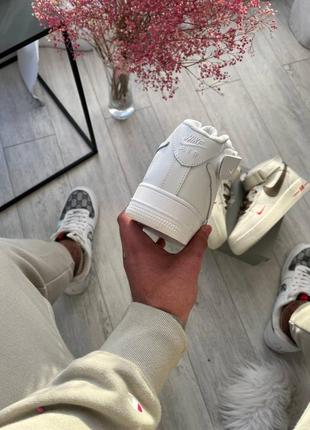 Nike air force 1 white high крутезні кросівки з хутром зимові зимні білі топ зимние кроссовки найк с мехом белые люкс10 фото