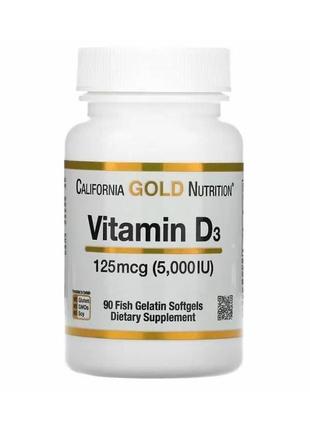 Витамин d3 125 мкг california gold nutrition, 90 таблеток.