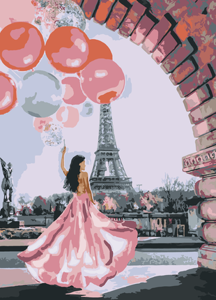Картина по номерам картина по номерах барви кольоровий холст+ лак  прогулянка парижем