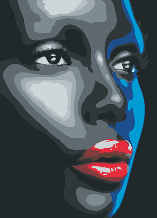 Картина по номерам картина по номерах барви кольоровий холст+ лак  афрокраса чорна перлина африканка негритянка