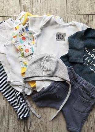 Пакет набір на новонародженого чоловічок боді з довгим коротким рукавом теплый комбінезон штаны