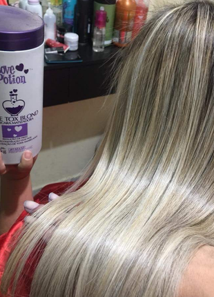 Бoтокc для волос love potion blond tox blond матирующий для блондинок 1000 мл3 фото