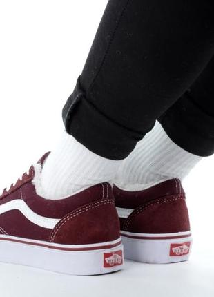 ❄️vans old skool low bordo winter❄️❤️36рр-45рр❤️кросівки зимні ванс, кроссовки ванс зимние с мехом9 фото