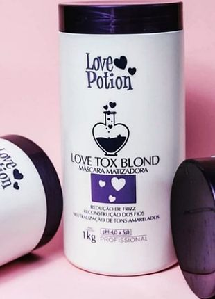 Бoтокc для волос love potion blond tox blond матирующий для блондинок 1000 мл