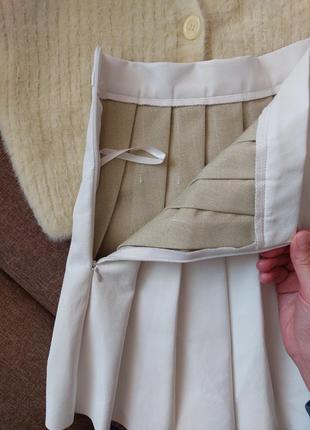 Нереальная плиссированная мини юбка экокожа7 фото