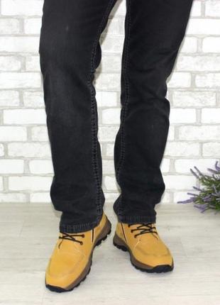 Чоловічі руді зимові черевики з натуральної шкіри3 фото
