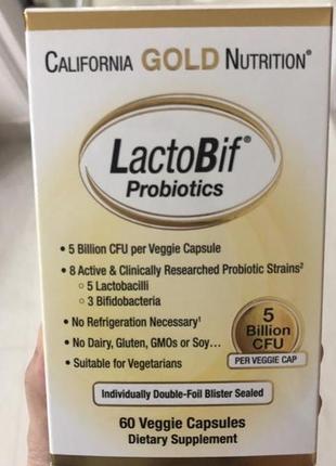 Lactobif сша пробиотики, 5 млрд кое, 60 капсул2 фото