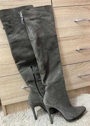 Ботфорды из натурального замша