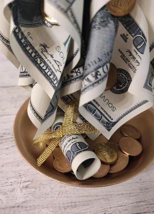 Сувенир статуэтка парящая чашка с золотым напылением и долларами ручная работа хенд...