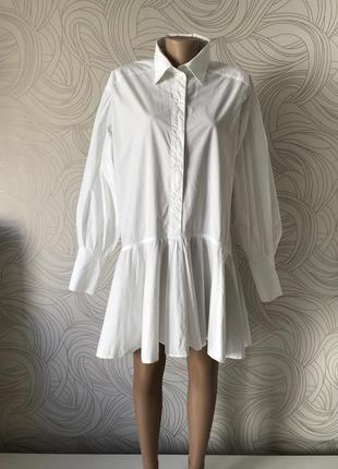 Белоснежное платье рубашка oversize «h&m»