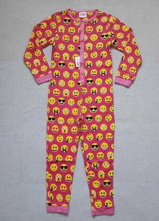 Суперовый хлопковый комбенизон пижама слип принт смайлы на 8-9 лет на рост 128-135 см emoji george
