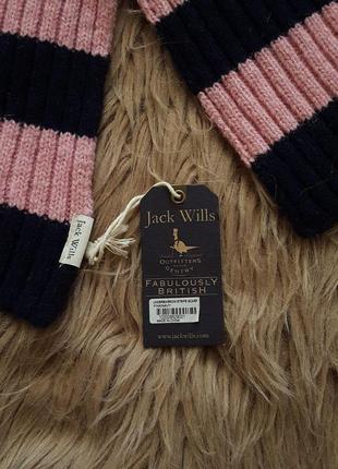 Шарф jack wills,шерстяной шарф,зимний осенний шарф,розовый шарф,шарф в полоску,синий шарф4 фото