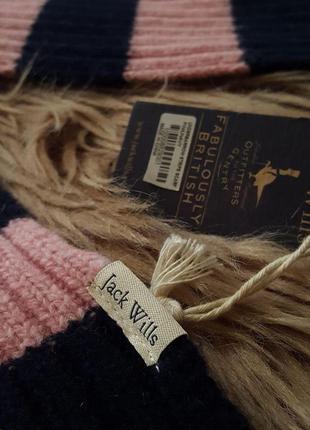 Шарф jack wills,шерстяной шарф,зимний осенний шарф,розовый шарф,шарф в полоску,синий шарф5 фото