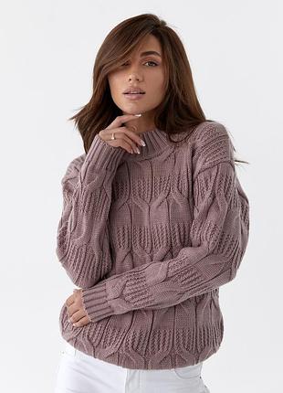 Теплий вязаний светр з вовною шерстяий светр з візерунком вязаний светр з узором