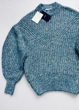 Шикарный свитер оверсайз с объёмными пышными рукавами меланж pull&bear4 фото