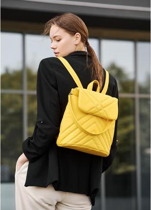 Жіночий рюкзак-сумка sambag loft стьобаний жовтий
