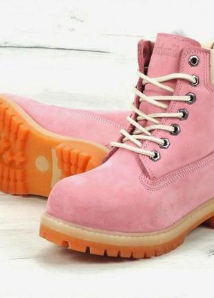 ❄️❤️ зима rmer timberland черевики рожеві дитячі жіночі pink winter ❄️❤️