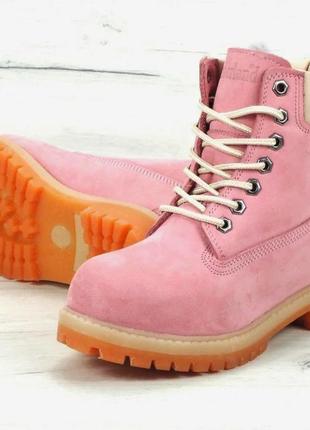 ❄️❤️ зима timberland черевики рожеві дитячі жіночі pink winter ❄️❤️