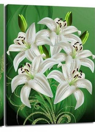 Модульная картина на холсте на стену для интерьера/спальни/офиса dk триптих лилия 50x80 см (trp-934)