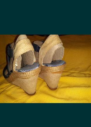 Туфли женские на каблуке marks & spencer 40 тканевые джинсовые4 фото