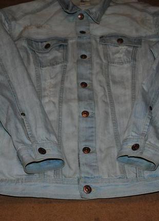 H&m джинсова куртка рвана джинсовці чоловіча3 фото