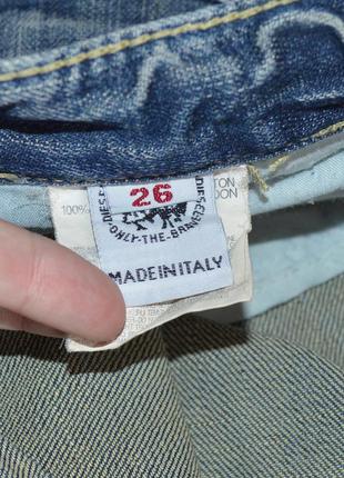 Брендовые женские синие коттоновые джинсы diesel denim италия4 фото