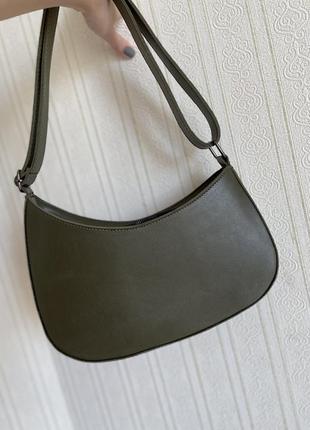 Зелена сумка асиметрична хакі5 фото