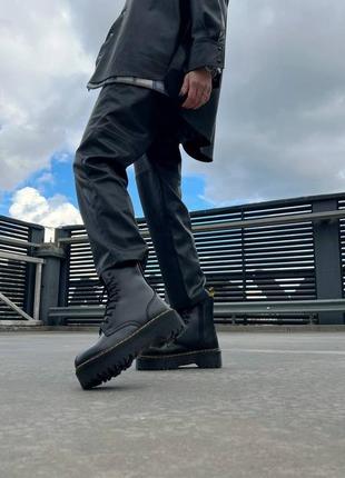 Чоботи dr. martens jadon black fur premium❄️мартінси на платформі, теплі ботинки4 фото