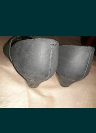 Туфли чёрные женские кожаные eclipse на низком каблуке 36 37 лодочки5 фото